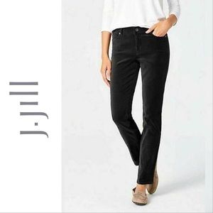 NWT J. Jill Velveteen Authentic Fit Pants Jeans Slim Ankle Cropped Black Sz 16P